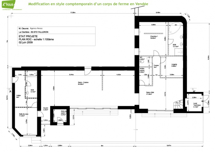 Réaffectation d'une grange en habitation contemporaine